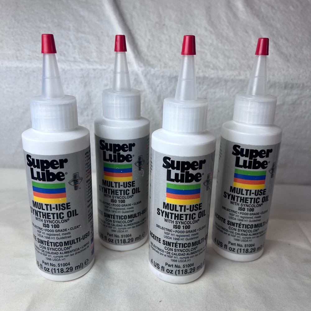 Super Lube 51004 Multi-Use Synthetic Oil with Syncolon ISO 100 4oz 4-Pack
